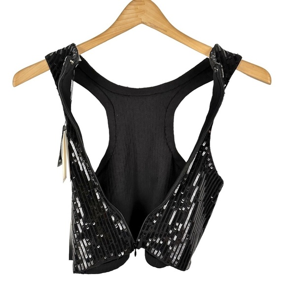 RETROFETE Audra Sequined Sleeveless Crop Top - Picture 9 of 12